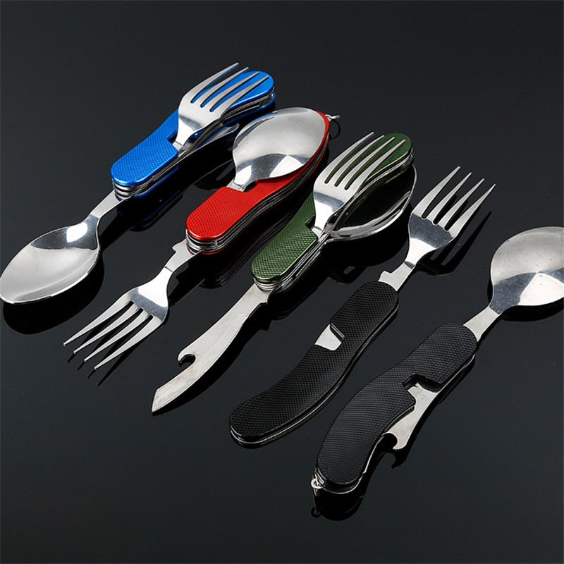 4 in 1 Outdoor Tableware (Fork/Spoon/Knife/Bottle Opener)